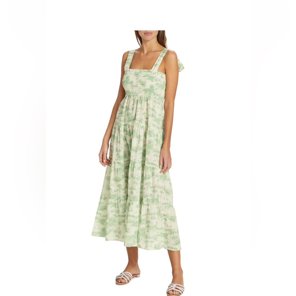 Beautiful Kivari Chloe Printed Tiered Midi-Dress NWT